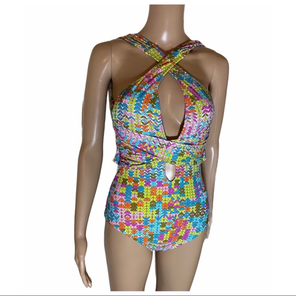 Trina Turk Tuvalu crisscross multi print s… - Picture 1 of 8